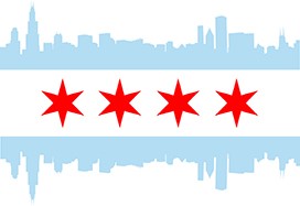 Chicago flag with skyline, representing CSW Solutions, a Chicago software development firm