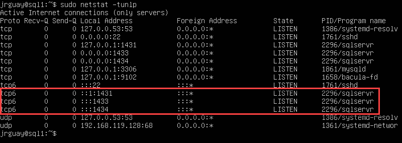 command to setup sql server client in linux