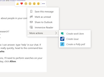 Microsoft Teams - More Options Menu