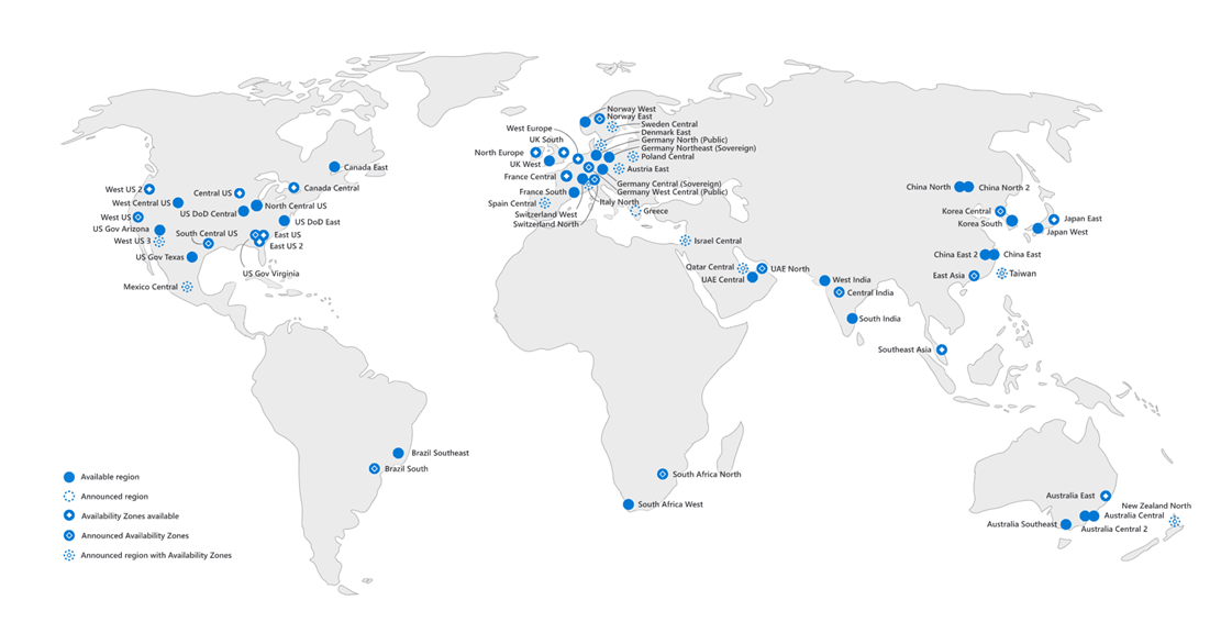 Azure Datacenter Locations