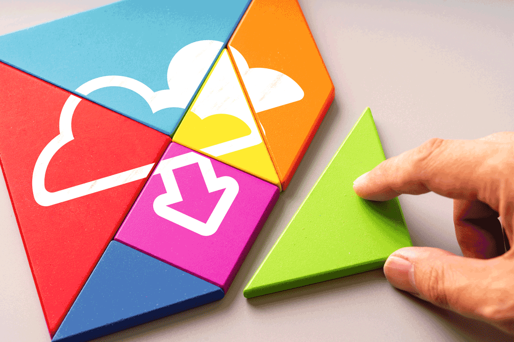 Cloud Computing Icon on Puzzle