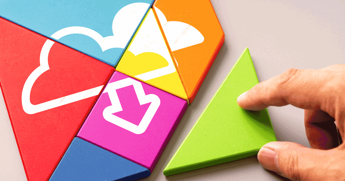 Cloud Computing Icon on Puzzle