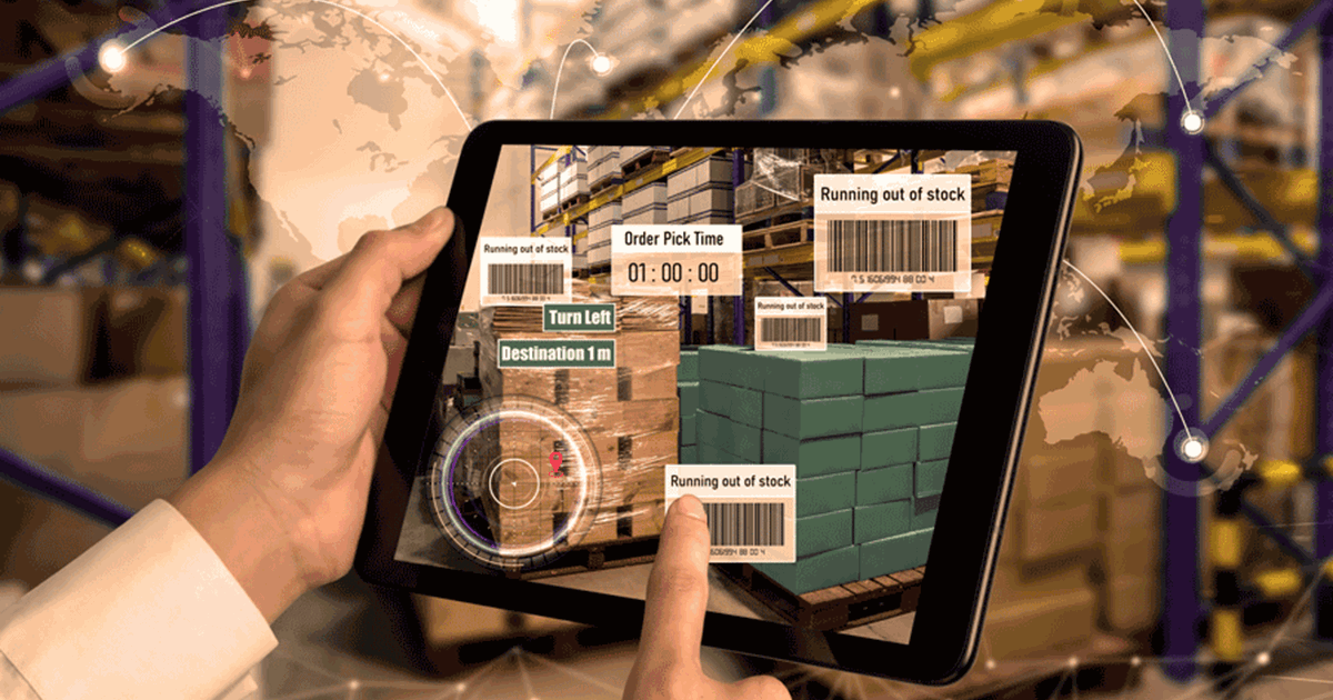 Worker Managing Supply Chain on Device