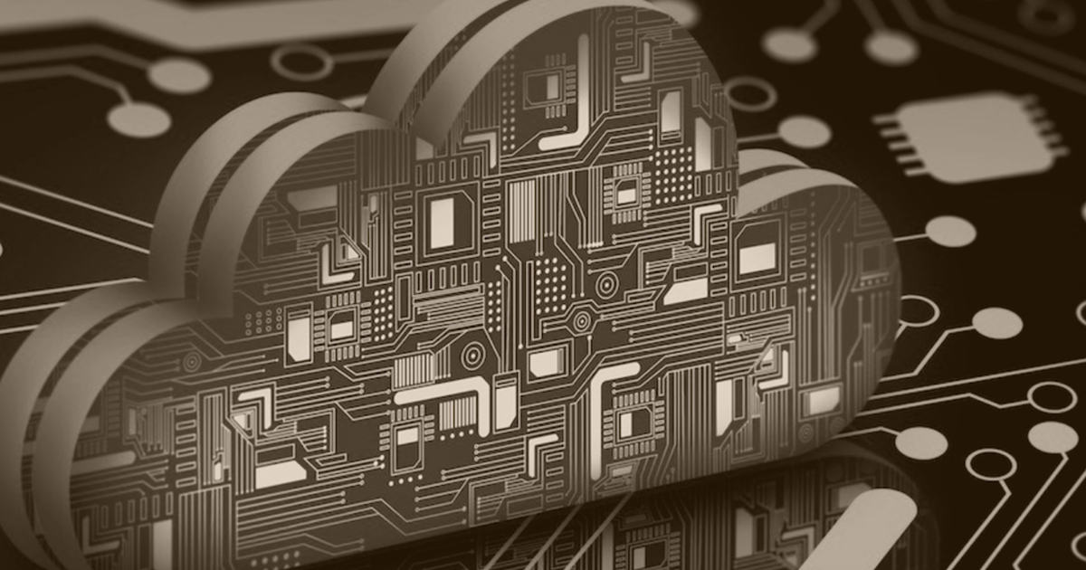 Computure board with cloud-shaped chip