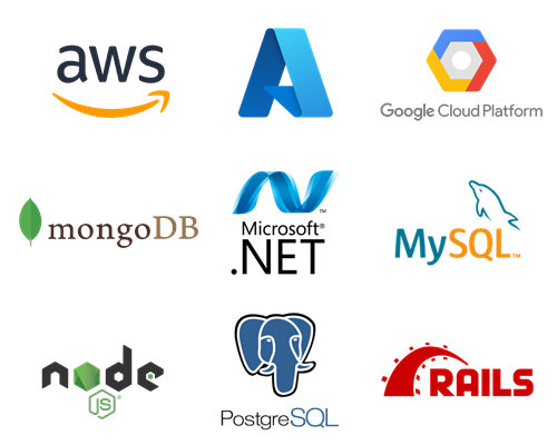 Back-end technology logo collage