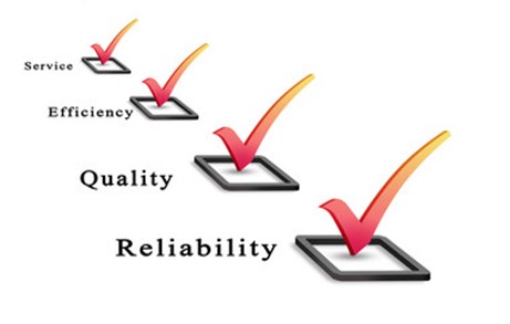 Checked boxes labeled as Service-Efficiency-Quality-Reliability