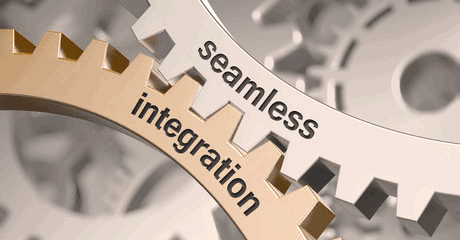 seamless integration systems depicted by two cogs